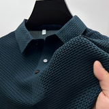 Men's Waffle Textured Polo Shirt - Business Casual