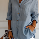 Women's Textured Long Sleeve Shirt - Casual Daily Wear