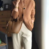 Women's Textured Button Cuff Cardigan - Casual Office Wear