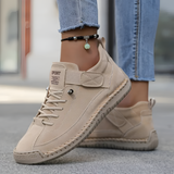 Men's Lace Up Hand Stitched Sneakers - Casual Outdoor Wear