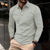Men's Slim Fit Long Sleeve Polo Shirt - Casual Work Wear
