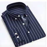 Men’s Striped Long Sleeve Dress Shirt - Casual Wear