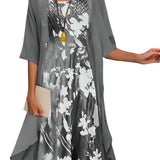 Women's Layered Midi Dress - Casual Summer Wear