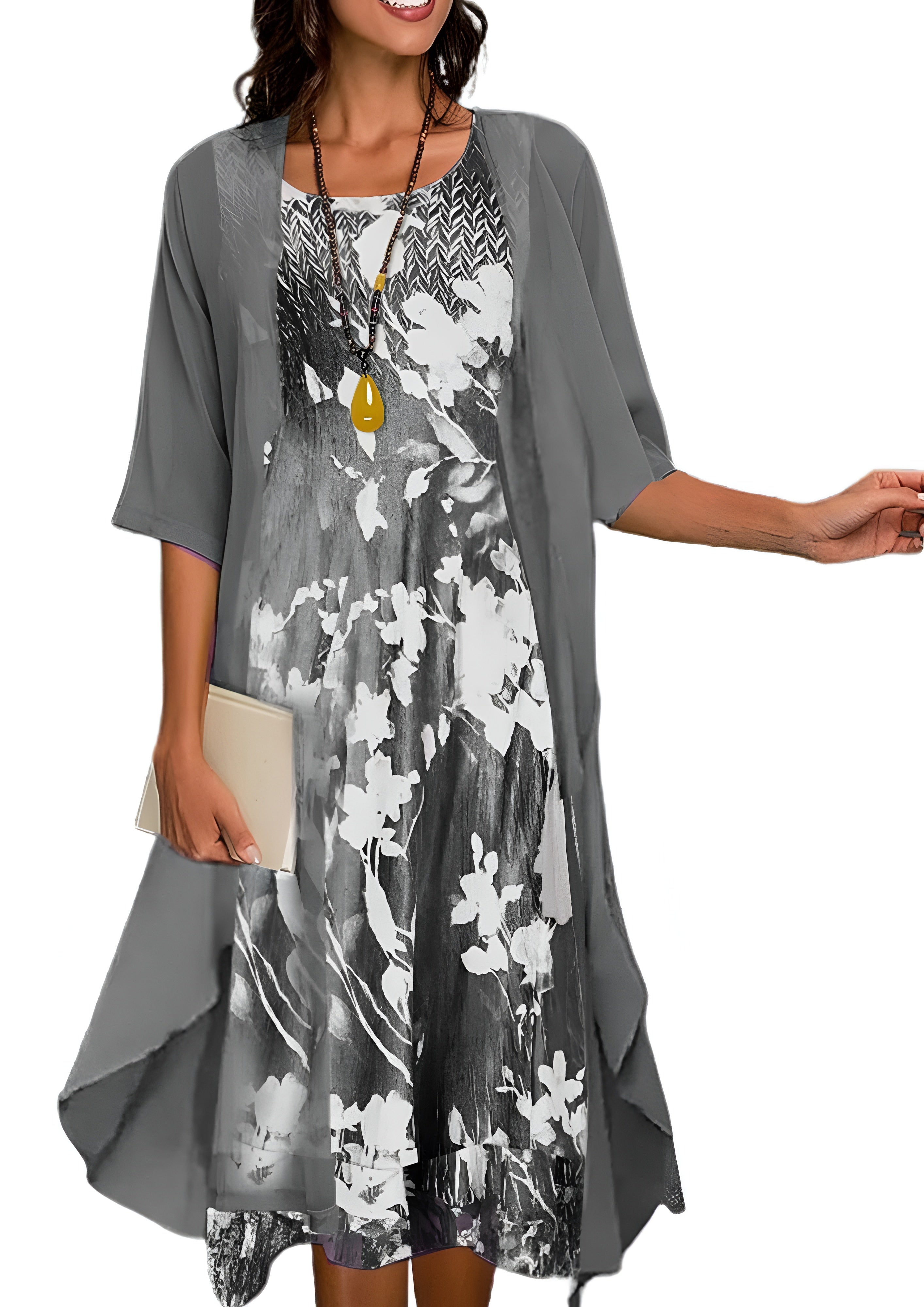 Women's Layered Midi Dress - Casual Summer Wear