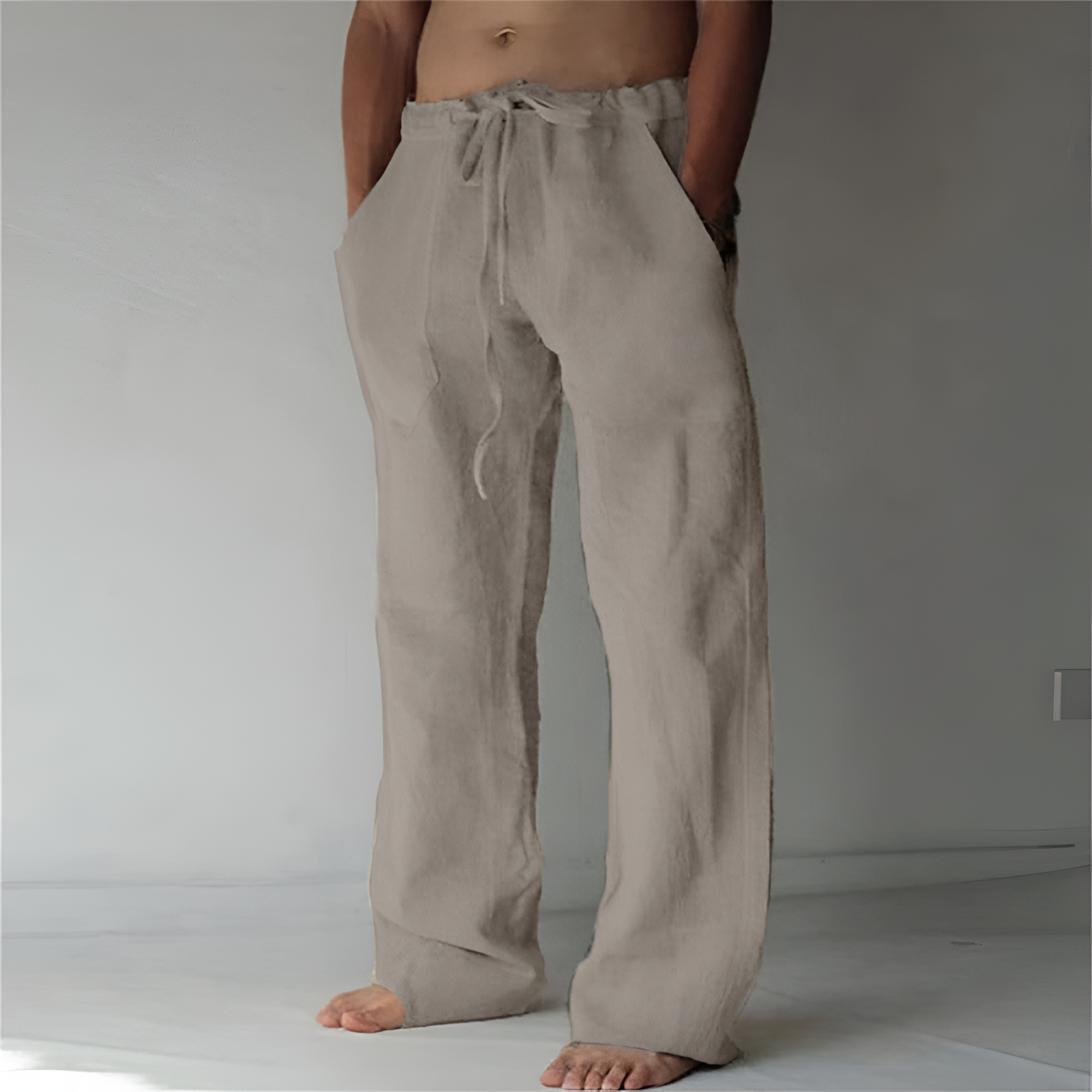 Men's Loose Fit Drawstring Trousers - Casual Beachwear