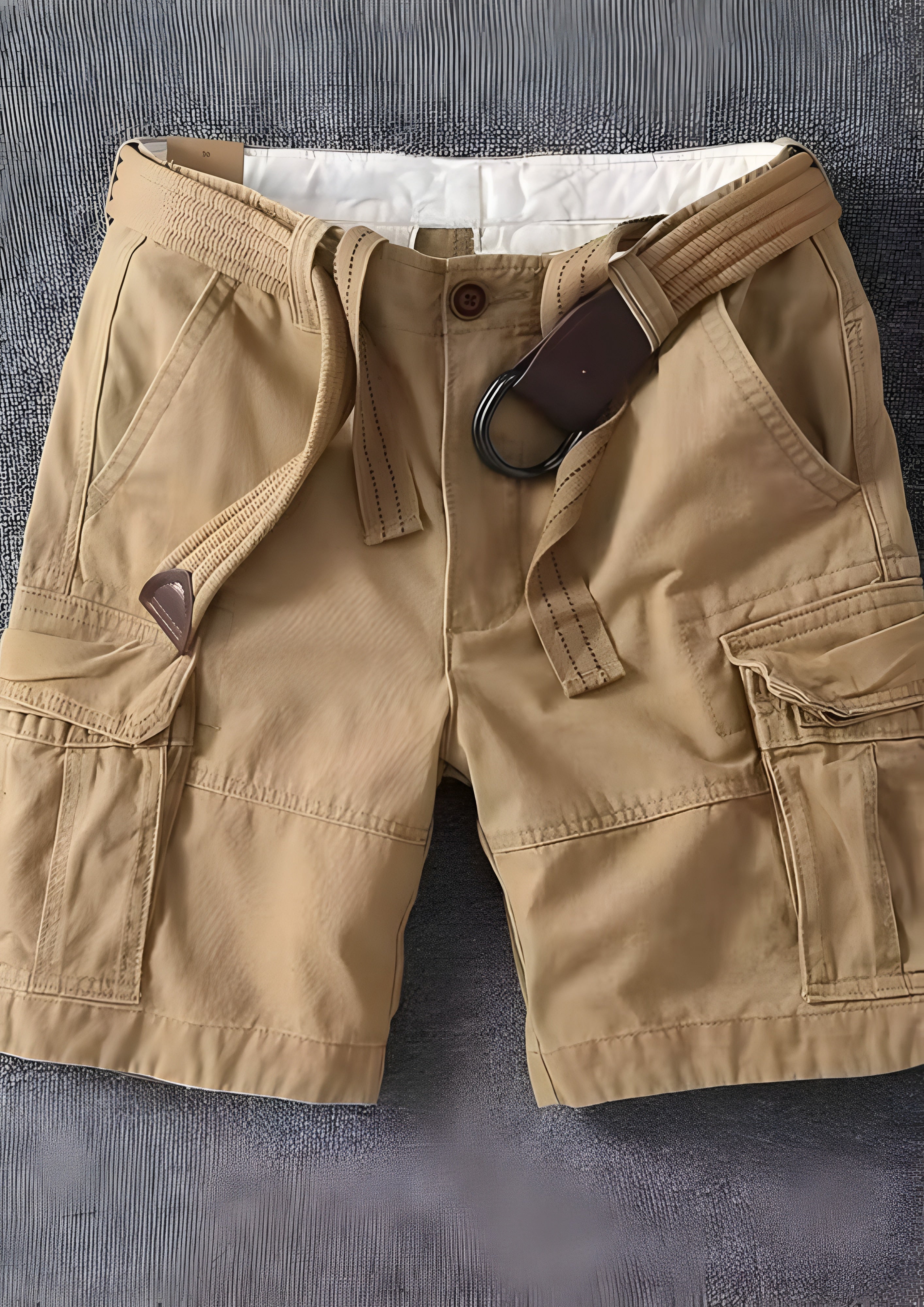 Men's Belted Cargo Shorts - Summer Casual Wear