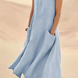 Women's Pocket Maxi Dress - Summer Casual Wear