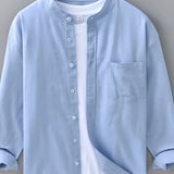 Men's Long Sleeve Button Down Shirt - Summer Casual Wear