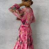 Women's V-Neck Tiered Maxi Dress - Special Occasion