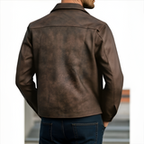 Men's Zip Up Point Collar Jacket - Casual Wear