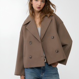 Women's Double Breasted Pea Coat - Casual Chic