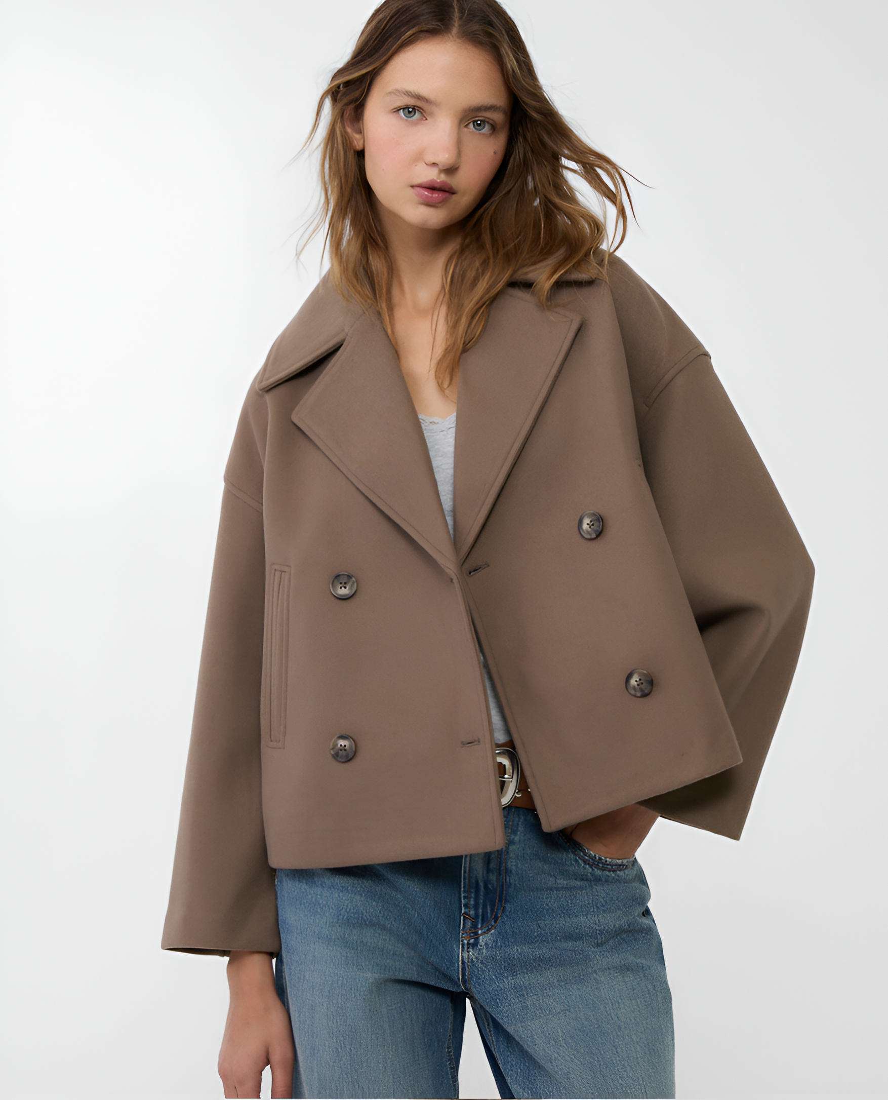 Women's Double Breasted Pea Coat - Casual Chic