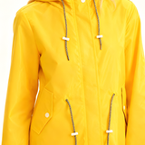 Women's Hooded Striped Lining Raincoat - Outdoor Casual Wear