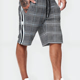 Men's Drawstring Plaid Shorts - Athletic Wear