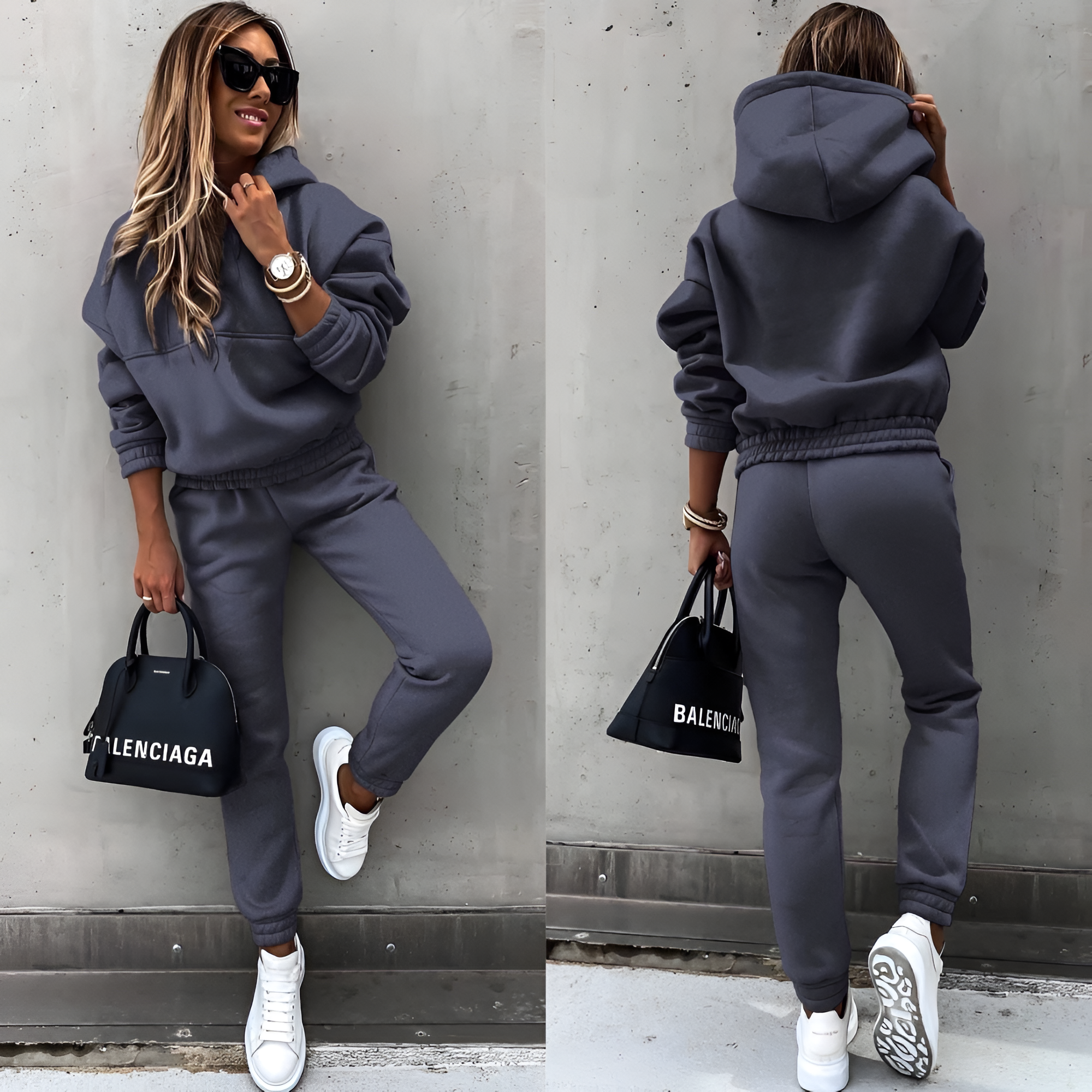 Women's Oversized Hooded Jogging Set - Casual Loungewear