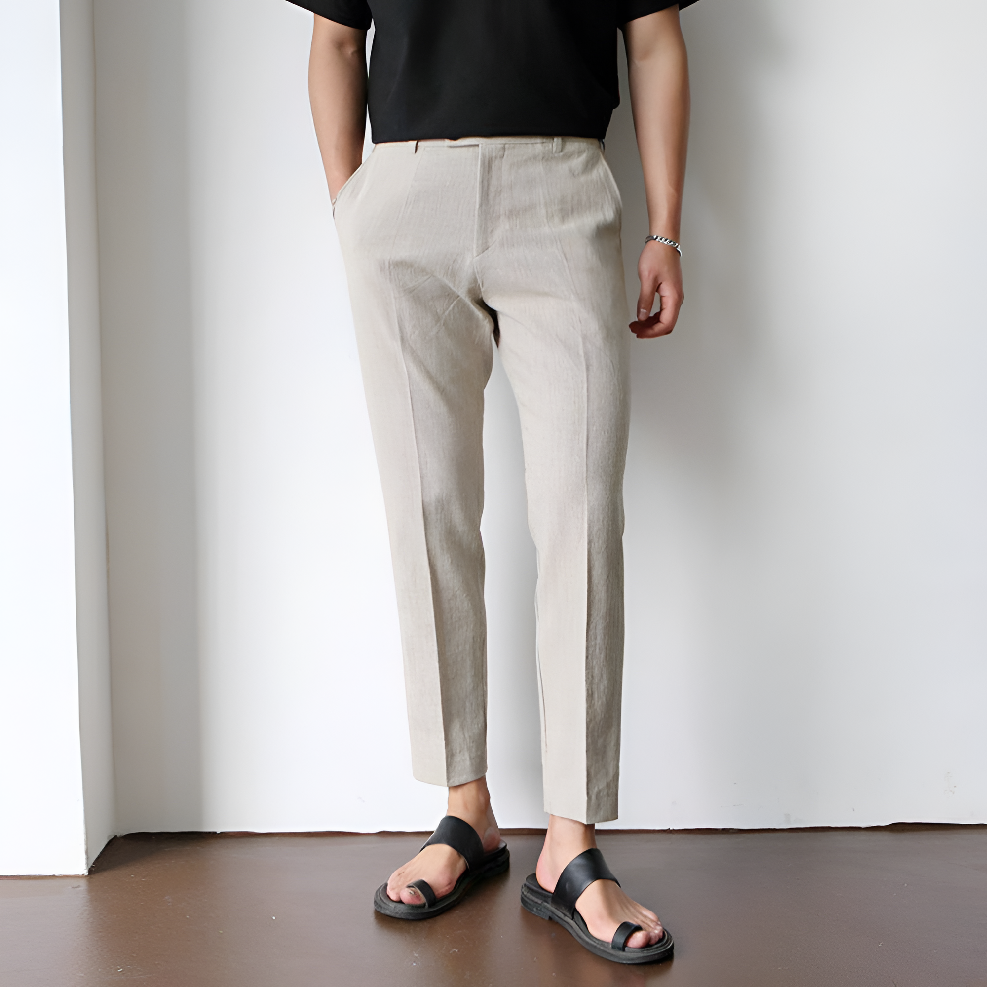 Men's Slim Fit Tapered Trousers - Casual Smart Wear