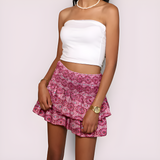 Women's Tiered Ruffle Mini Skirt - Casual Summer Wear