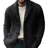 Men's Textured Knit Button Blazer - Business Casual