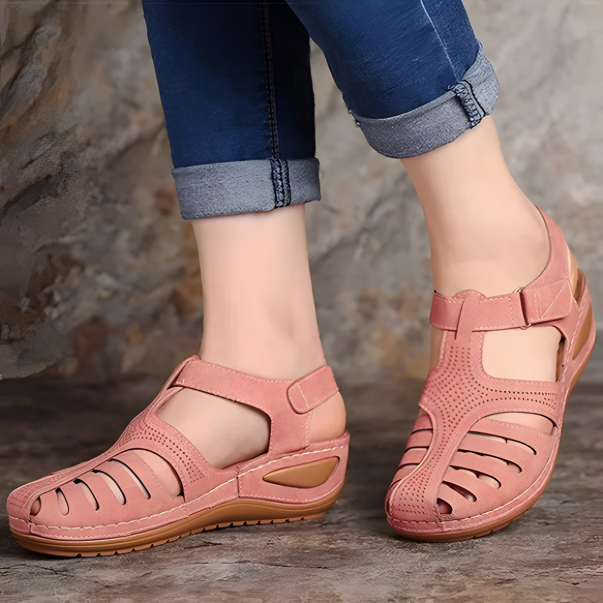 Women's Roman Sandals Cut Out Wedge - Casual Walking