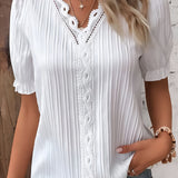 Women's Scalloped Neckline Blouse - Summer Casual Dres