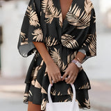 Women's Tiered Skirt Mini Dress - Tropical Summer Wear