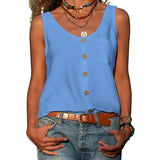 Women's Button Front Sleeveless Top - Summer Casual Wear