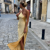 Women's One Shoulder Backless Maxi Dress - Evening Event