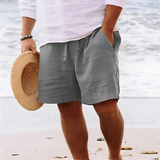 Men's Drawstring Elastic Waist Shorts - Casual Beach Wear