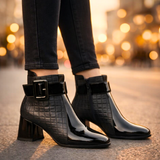 Womens Buckle Quilted Ankle Boots - Evening Wear