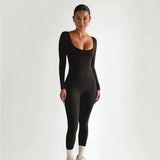 Women's Neck Fitted Long Sleeve Bodysuit - Active and Casual Wear