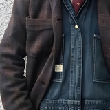 Men's Plaid Relaxed Work Jacket - Casual Wear
