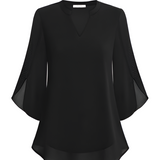 Women's Chiffon Tunic Blouse - Office Wear