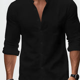Men's Shoreline Banded Long Sleeve Shirt - Summer Casual Wear