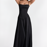 Women's Corset Lace Up Maxi Dress - Formal Evening Wear