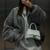 Women's Quilted Bomber Jacket - Casual Streetwear