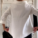 Women's Blouse Boat Neck Drop Shoulder - Office Casual Wear
