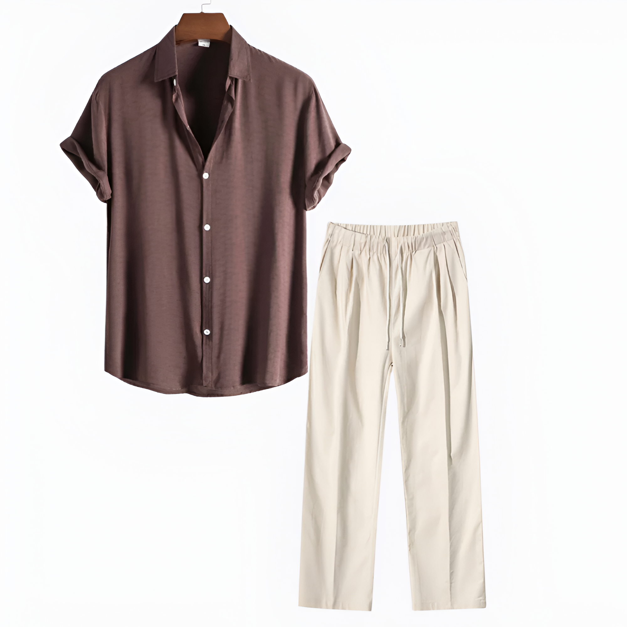 Men's Relaxed Fit Two Piece Set - Casual Vacation Wear