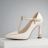 Women's T-Strap Pointed Toe Pumps - Office Wear