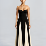 Women's Slim Fit Contrast Maxi Dress - Event Wear