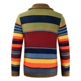 Men's Striped Shawl Collar Cardigan - Casual Outerwear