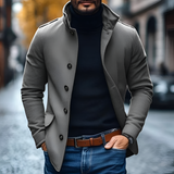 Men's Slim Fit Stand Collar Jacket - Business Casual