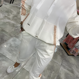 Women's Sequin Trim Hooded Tracksuit - Casual Loungewear