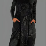 Women's Mandala Print Midi Dress - Casual Wear