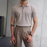 Men's Slim Fit Knitted Polo Shirt - Smart Casual Wear