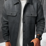 Men's Button Up Long Sleeve Over Shirt - Casual Wear