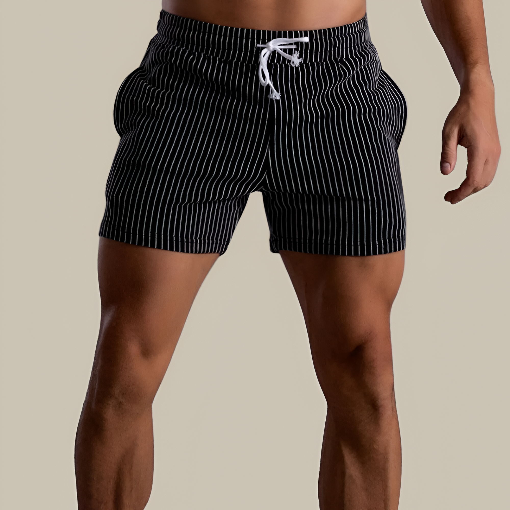 Men's Striped Slim Fit Performance Shorts - Gym Wear