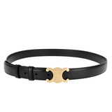 Women's Gold Buckle Slim Waist Belt - Office Wear