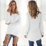 Women's Fuzzy Loose Long Sleeve Sweater - Casual Daily Wear