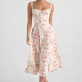 Women's Side Slit Midi Dress - Summer Wear