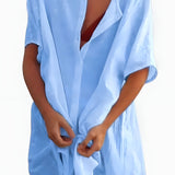 Women’s Button-Down Tunic Dress - Beach Wear